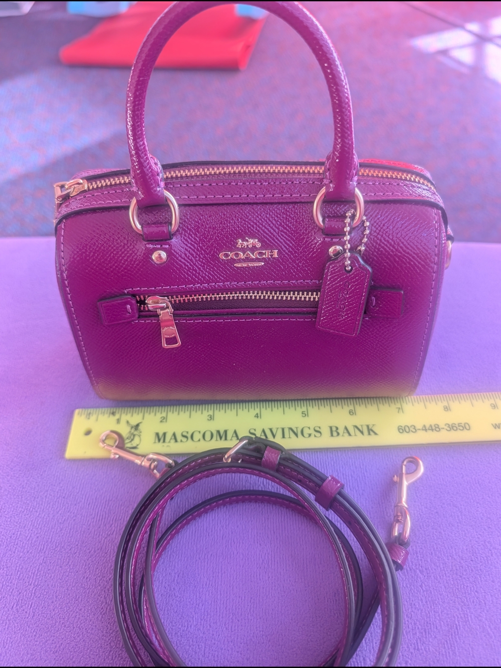 COACH Mini Satchel Handbag in Fuchsia